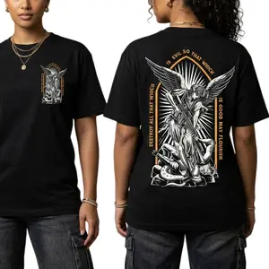 Saint Michael Tactical Shirt Featuring Angel Warrior Graphic and Good Versus Evil Message Christian Tactical Apparel for Men Embracing Faith and Strength Military Style Streetwear for Tactical Lifestyle and Gym