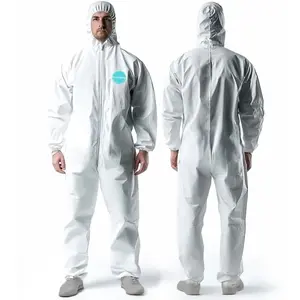 Hazmat Suits, Heavy Duty Full Body Disposable Paint Suits, Coveralls with Hood, Elastic Wrists and Ankles
