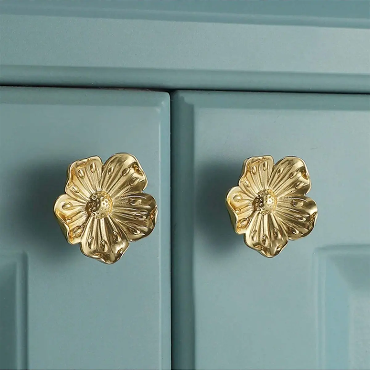 Flower Shaped Drawer Pulls, Brass Cabinet Handles, Vintage Decorative Knobs, Kitchen Bathroom Hardware Accessories, Door Hardware, Cabinets Handles