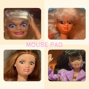 Humorous Girl Expressions Mouse Pad, Non-Slip Rubber Surface, Locked Edge Design, Fits Laptop & PC, Office & Gaming Accessory
