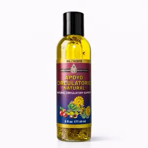 Apoyo Circulatorio Natural Oil 6oz (177ml) – Herbal Circulation Support Oil with Arnica, Almond & Menthol – Soothing Massage Oil for Legs & Body