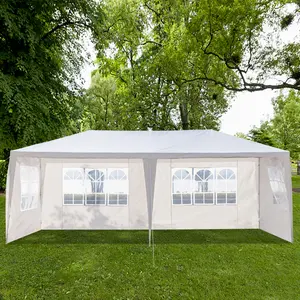 10 X 20 FT Heavy Duty Canopy Tent Gazebo, Portable Outdoor Gazebo with 4 Removable Sidewalls for Party Wedding Commercial Activity Pavilion BBQ Beach (4 Sides)
