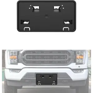 Front Bumper License Plate Bracket Holder Cover for 2024 2025 Ford F150 Accessories, 3.3L 5.0L Truck Black License Plate Frame, Replace#RL3Z-17A385-A-A