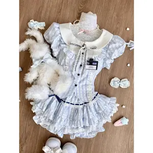 Japanese Lolita Suits Women Vintage American Japanese Kawaii 2 Piece Dress Sets French Elegant Retro Outfits Even Party Clothing