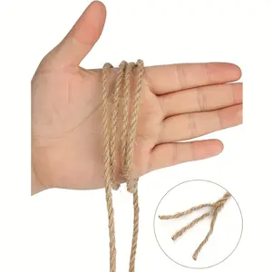 Multiple Sizes Jute Rope 6mm-20mm, 20m Long, Ideal for Art, Gardening, Baling, Camping, Decoration, DIY Crafts, Cat Scratch Rope