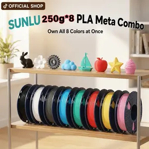 SUNLU 250G PLA Meta Filament Bundle | Dreamy Macaron Color Palette | Filament 1.75mm, 250G, Total 8 Rolls Black+White+Grey+Sky Blue+Mint Green+Cherry Red+Sakura Pink+Lemon Yellow tiktokshopspringglowup