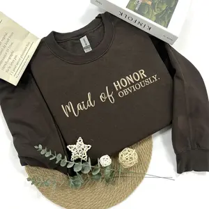 Maid of Honor Embroidered Sweatshirt, Maid of Honor Obviously Crewneck, Bridesmaid, Wedding Sweater, Bridal Crewneck, Gift From Bride