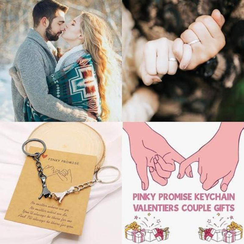 2PCS Pinky Promise Matching Keychains – Cute Symbolic Couple Gift Set for Couples and Best Friends, Trendy Daily Carry Charm, Durable Keepsake for Anniversary, Friendship, Everyday Use