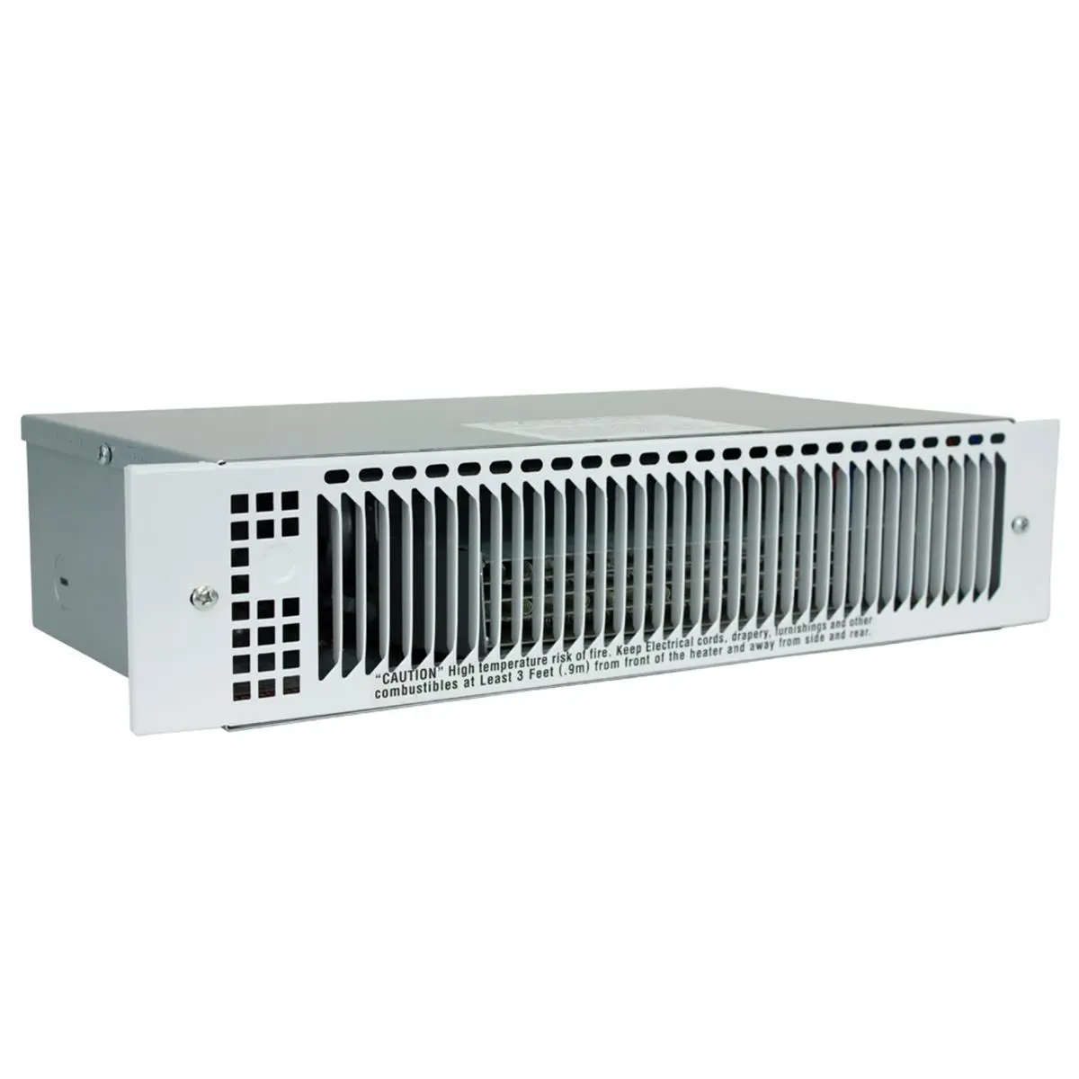 King Electric Narrow Profile Kickspace Horizontal Heater, White, 240-208V, 1500W-1125W, 3in Tall, Nichrome Element, Ideal for Kitchen & Cold Bathroom