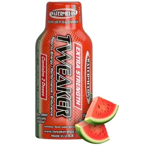 3x Tweaker Energy Extra Strength Watermelon - Sports Workout Drink Caffeinated Beverage Liquid Shot Potion Focus Alertness Preworkout Stamina Booster Liquid Energy Refreshment Supplement Bulk Bundle Lot Wholesale 2oz 3ct Pack