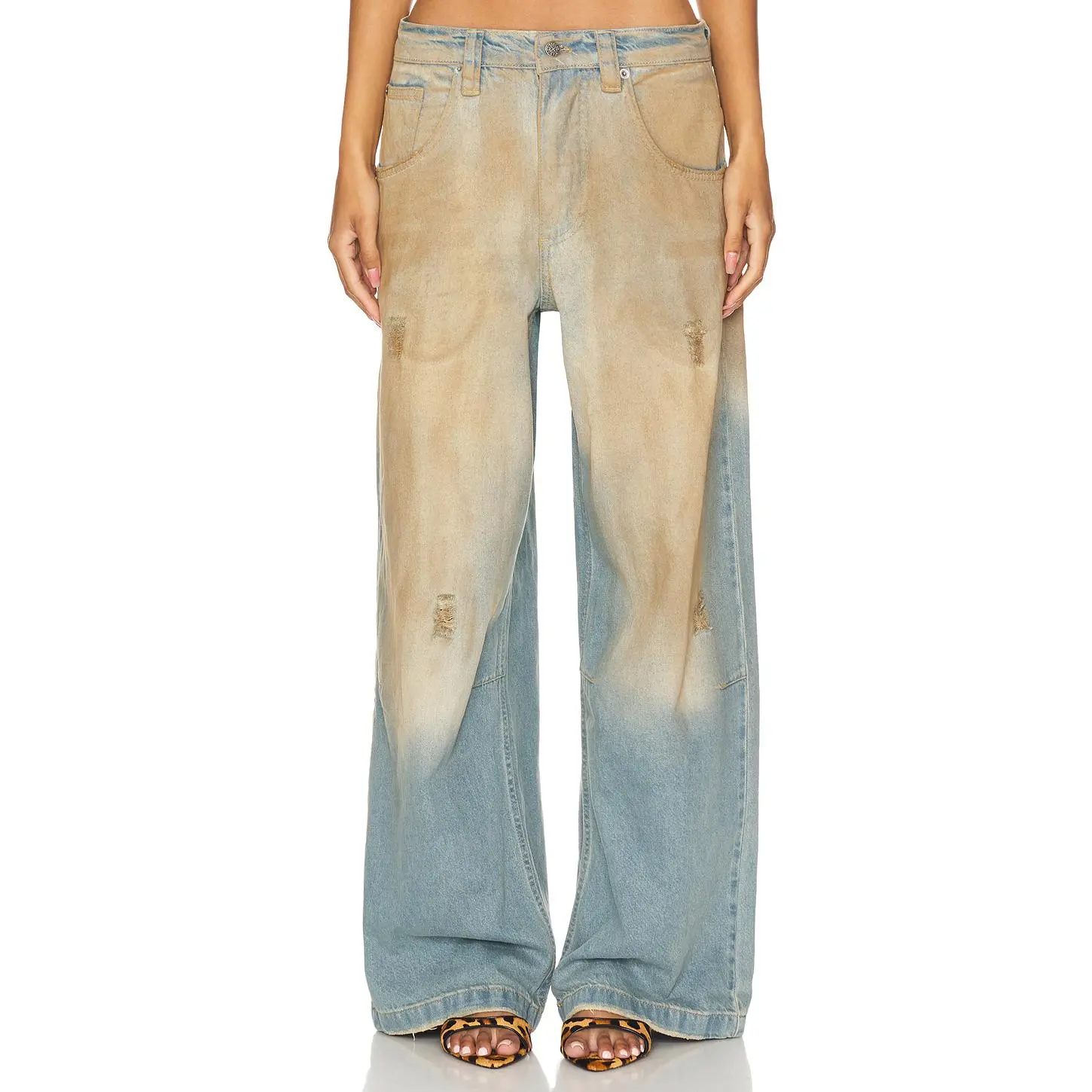 Jaded London Colossus Wide Leg Jeans in Muck Jaded London Colossus Wide Leg Jeans in Muck