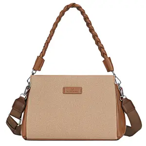 ALEX&MIA Women’s Braided Handle Handbag – Shoulder & Crossbody Bags, Textured PU Leather for Work & Daily Use
