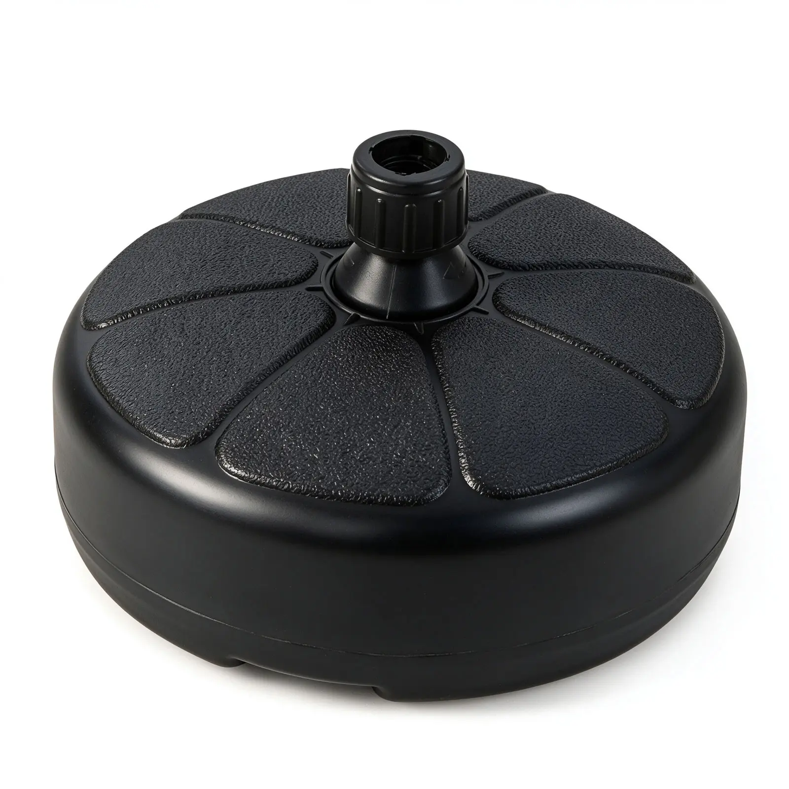 Round Umbrella Base, Heavy Duty Water & Sand Filled Patio Umbrella Weight for 1.5" Poles, Market Table Umbrella Stand for Garden, Poolside, Black