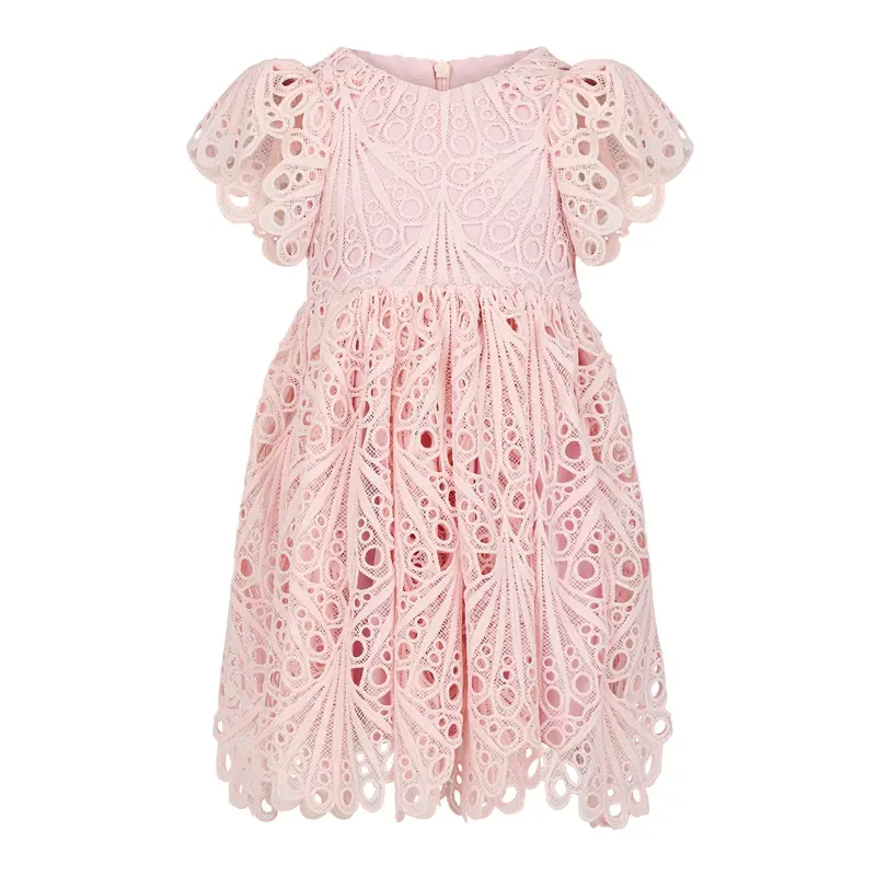 open lace back dress Girls Vacation Dress Girl Party Dress Girls Beach Dress  marryshe