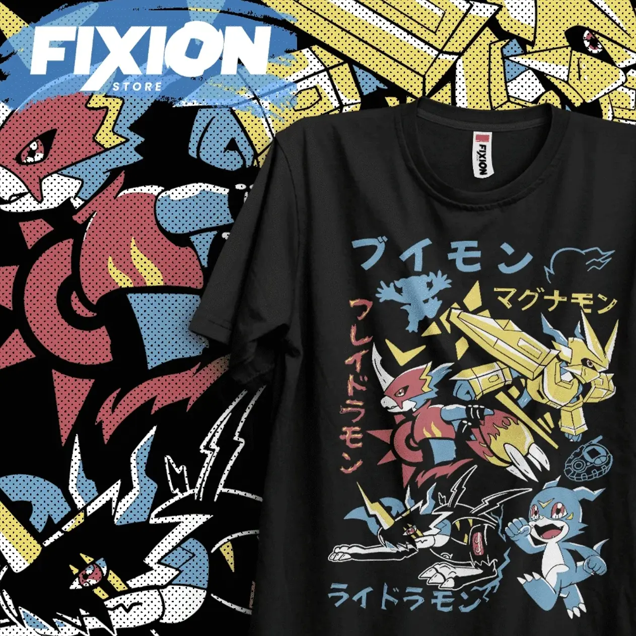 T-shirt For Anime Digimon Veemon Magnamon – [Negra] Mange Tee ICI
