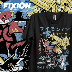 T-shirt For Anime Digimon Veemon Magnamon – [Negra] Mange Tee ICI