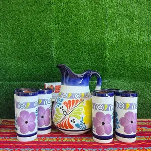 Decorated Clay Pitcher Cobalto Set. Decorated Clay Pitcher Cobalto Set.