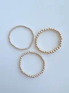 4K Gold Beaded Bracelets | Stacking Bracelets