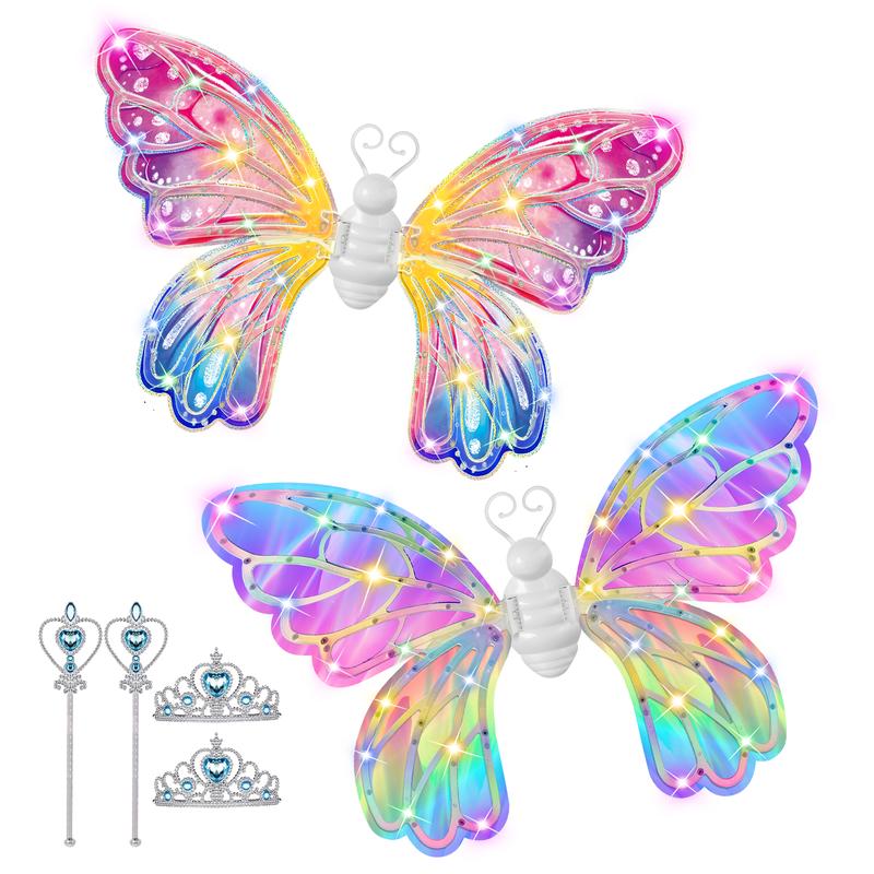 Light Up Fairy Wings for Girls - LED Butterfly Wings with Music for Kids Aged 3 4 5 6 7+ Costume, Birthday Christmas Party Costume Princess Toys for Girls