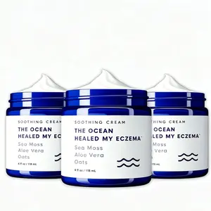 3PCS Natural Soothing Facial Massage Cream - Seaweed & Oat Ingredients - Moisturizing Cream for Sensitive, Dry Skin