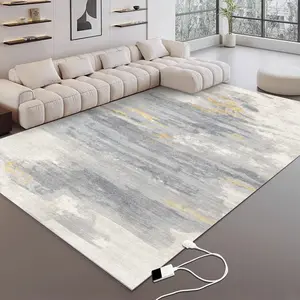 NujorWarm Heated Rug Space Heater Graphene Electric Heating Carpet, Floor Mat with Timer Quick Heating Living Room Conference Room Dining 220V