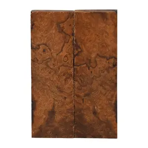 Bookmatched Ironwood (Burl Ball Pattern) Knife Handle Scales – Knife Handle Materials – Natural Wood Knife Scales for DIY Crafts – Size 5 1/8 x 1 3/4 x 1/2 inches