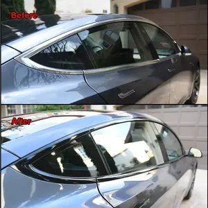 3/5/7/10CM Glossy Black Vinyl Tape Window Trim Film Stripe For Car Interior Hood Roof Decal