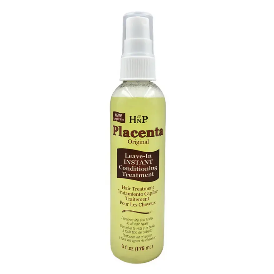 Hask Henna Placenta Original Leave-In Treatment, 6 oz Korean Natural Hair Care - Anti-Frizz, Color-Treated, Dry, Rejuvenating Henna Leave-In Treatment for Tinted Hair, Anti-Frizz Leave-In Treatments, Color-Treated Leave-In Treatments