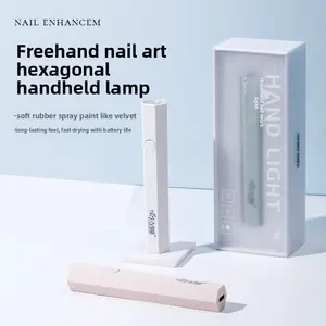 Handheld nail art hexagonal flat light, small, portable, mini nail piece curing lamp, handheld nail art phototherapy lamp