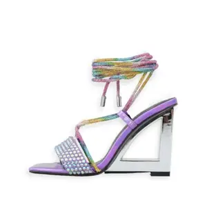 The Riviera: Purple Wedge Heel with Diamonds