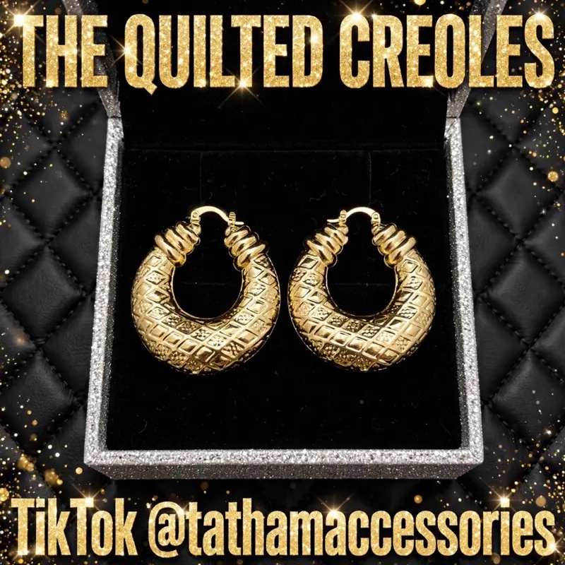 THE QUILTED CREOLES HOOP EARRINGS 1pc