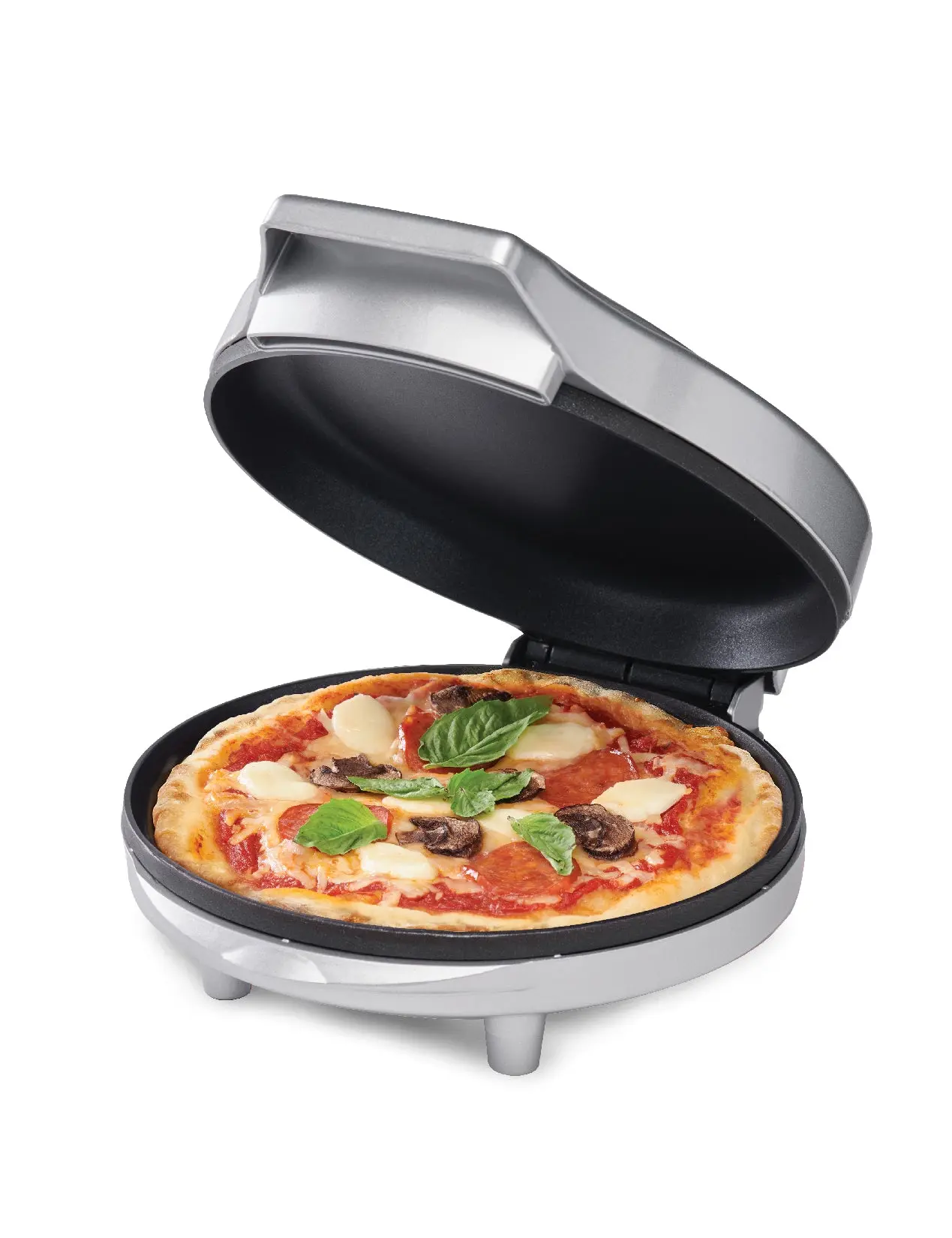Betty Crocker 8-Inch Travel Pizza Maker Plus, Indoor Electric Grill with Insulated Travel Bag, Nonstick Pan for Pizzas, Quesadillas, Nachos and more, Personal Pizza Machine, 760W
