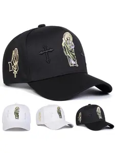 Unisex Jesus Cross Baseball Cap, Adjustable Stylish Hat, Adjustable Sun Protection Hat in Woven Fabric, Suitable for Spring & Fall Travel Outdoor Use