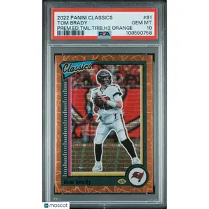 2022 Panini Classics Tom Brady Prem. Ed. TML. Trib. H2 Orange #91 PSA 10 1/10