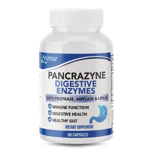 Arymar Pancrazyne Probiotics, Digestive Enzymes with Amylase, Protease, Lipase & Lactobacillus, Gut Health & Digestive Support Supplement, 60 Capsules