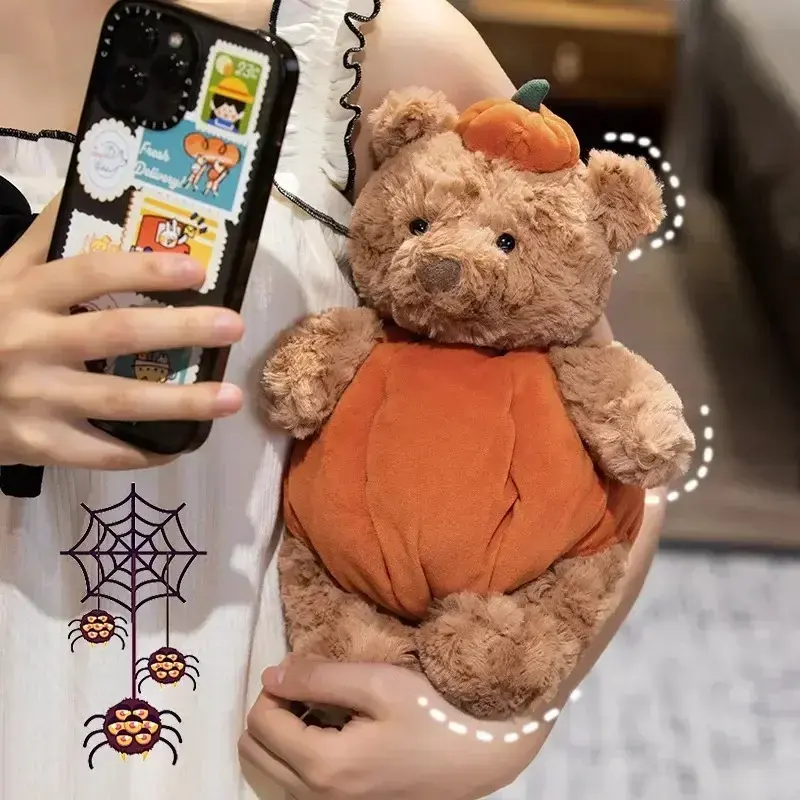 Jellycat Bartholomew Bear Pumpkin Outfit Plush – Soft Brown Teddy with Removable Costume, Autumn Harvest Display and Gift for Plush Collectors