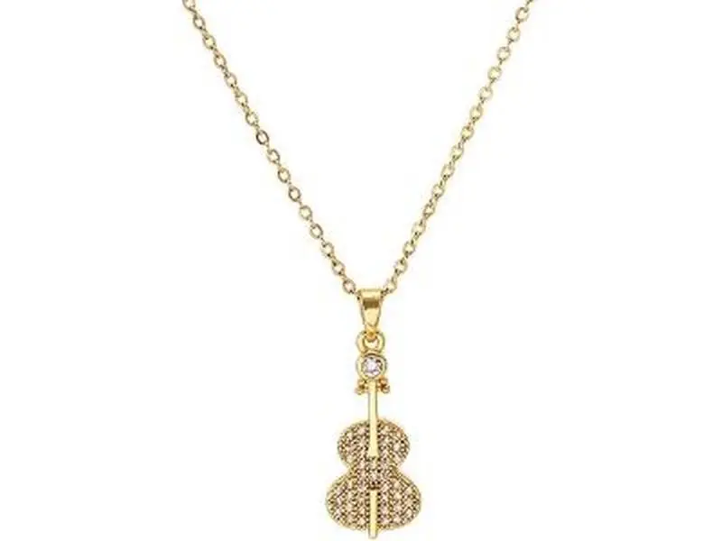 Violin Charm Music Necklace,Music Sports Gifts Hip Hop Rock Music For Women And Men Punk Rock Music Jewelry