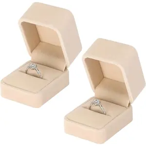 2 count  Ring  Box, Small Ring Storage Boxes for Proposal Wedding Engagement Christmas Valentine's Day, Ring Earrings Stud Holder Display box for Woman Girl