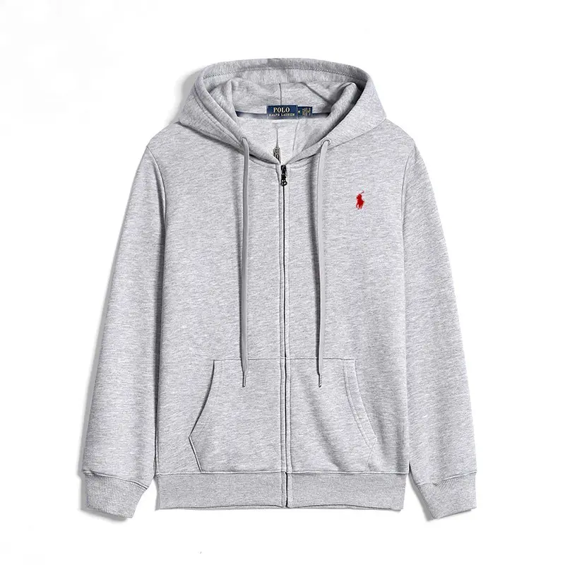Zipper gray red label