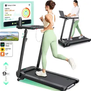 UREVO Walking Pad Treadmill with Adjustable Desk, Foldable Treadmill with Incline, Folding Treadmill Desk, Walking Pad with Handle Bar, UREVO SmartCoach App, Remote Control, 265 Lbs Capacity