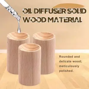 12-Piece Solid Wood Essential Oil Diffuser Set Round Aromatherapy Diffusers for Office Home and Car Woody Fragrance Health and Household Scented Perfume
