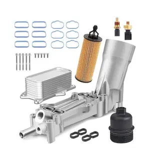 Engine Oil Cooler Filter Housing Assembly Kit with Oil Filter, Cap, Gaskets & Sensors
