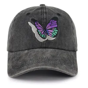 Butterfly Hat for Women,Adjustable Embroidered Cotton Butterfly Baseball Cap,Mother's Day Birthday Gifts for Aunt Mom Sister Bestie