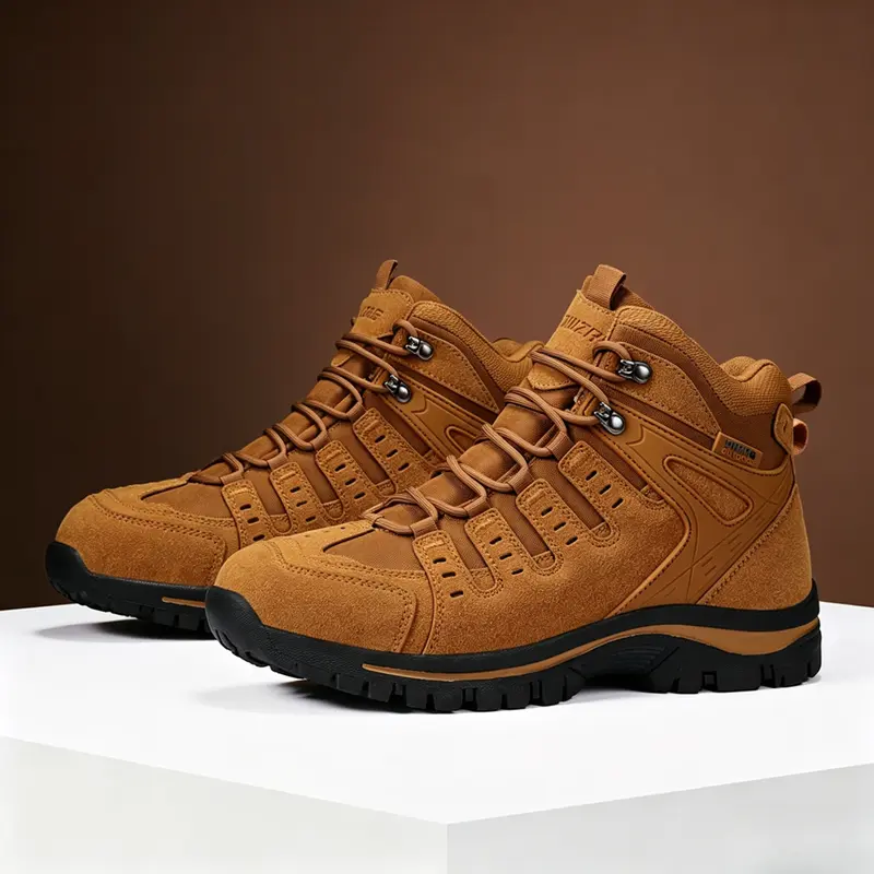No More Twisted Ankles! Men's Waterproof Non-Slip Hiking Boots With TPU Support for All Outdoor Rough Terrain, military tactical work boot, rubber material,comfortable shock absorption, botas para construccion, Athleisure men's fashion boots
