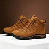 No More Twisted Ankles! Men's Waterproof Non-Slip Hiking Boots With TPU Support for All Outdoor Rough Terrain, military tactical work boot, rubber material,comfortable shock absorption,  botas para construccion， Athleisure men's fashion boots