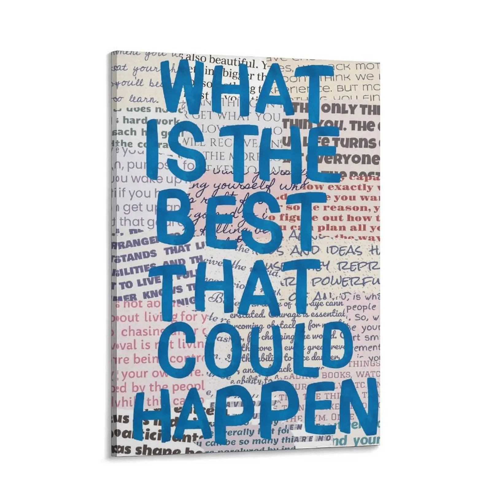 Inspirational Typography Canvas  Art, Blue Quote Poster for Modern Office Decor, Positive Mindset Canvas Print, Minimalist  Decor for Bedroom Living Room Home Office,Minimal Blue Quote Canvas for Aesthetic Office & Bedroom Decor Wall
