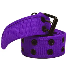 NEW Unisex 100% Cotton Canvas Belt Double Grommet Hole For Men Women Buckle Jean Black Fashion Accessory Styling Cross Belt Exquisite Belt