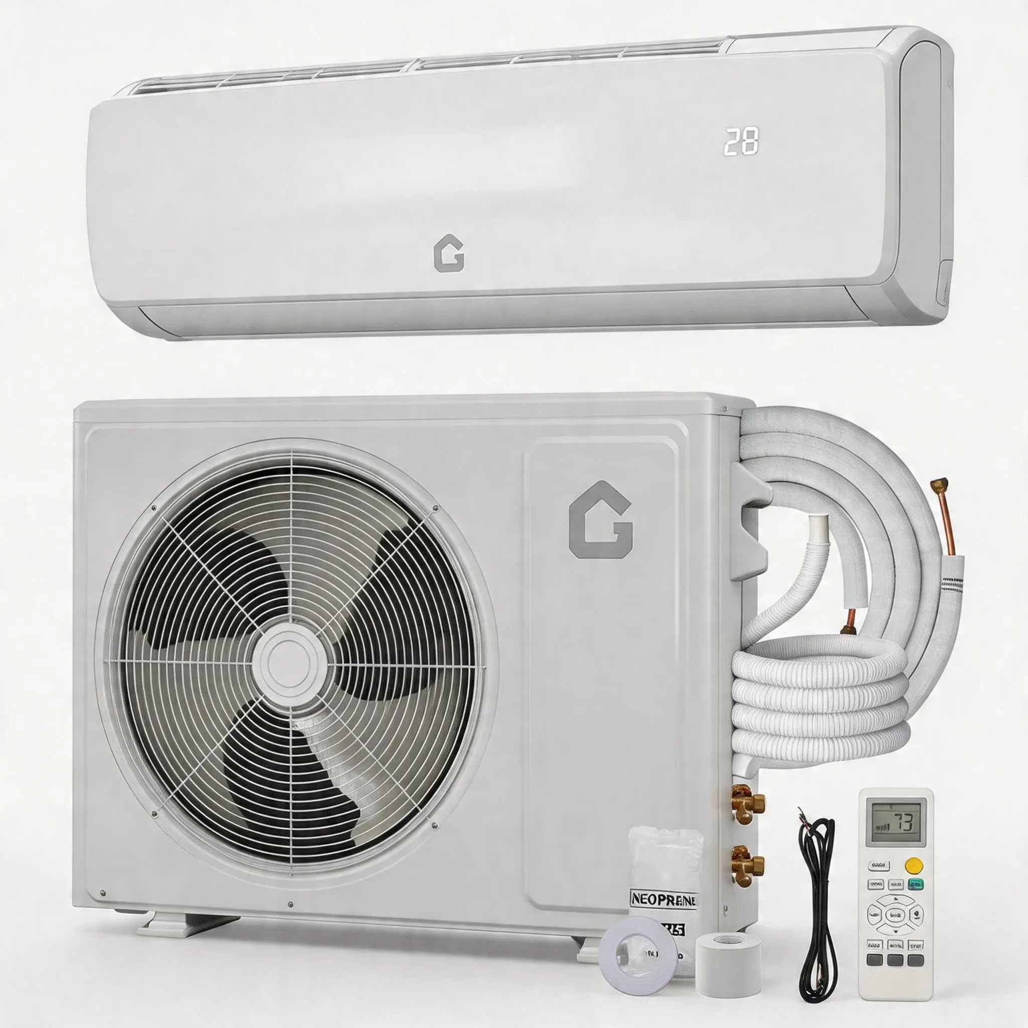9000 BTU Ductless Mini Split Air Conditioner & Heat Pump, 19 SEER2 Ultra Efficient, 23dB Ultra Quiet, 3-in-1 Cool/Heat/Dehumidifier, 115V, Eco-Friendly, Timer Included, Wall Bracket Included, Cools Up to 450 Sq Ft for Bedroom, Home Office, Airconditioners