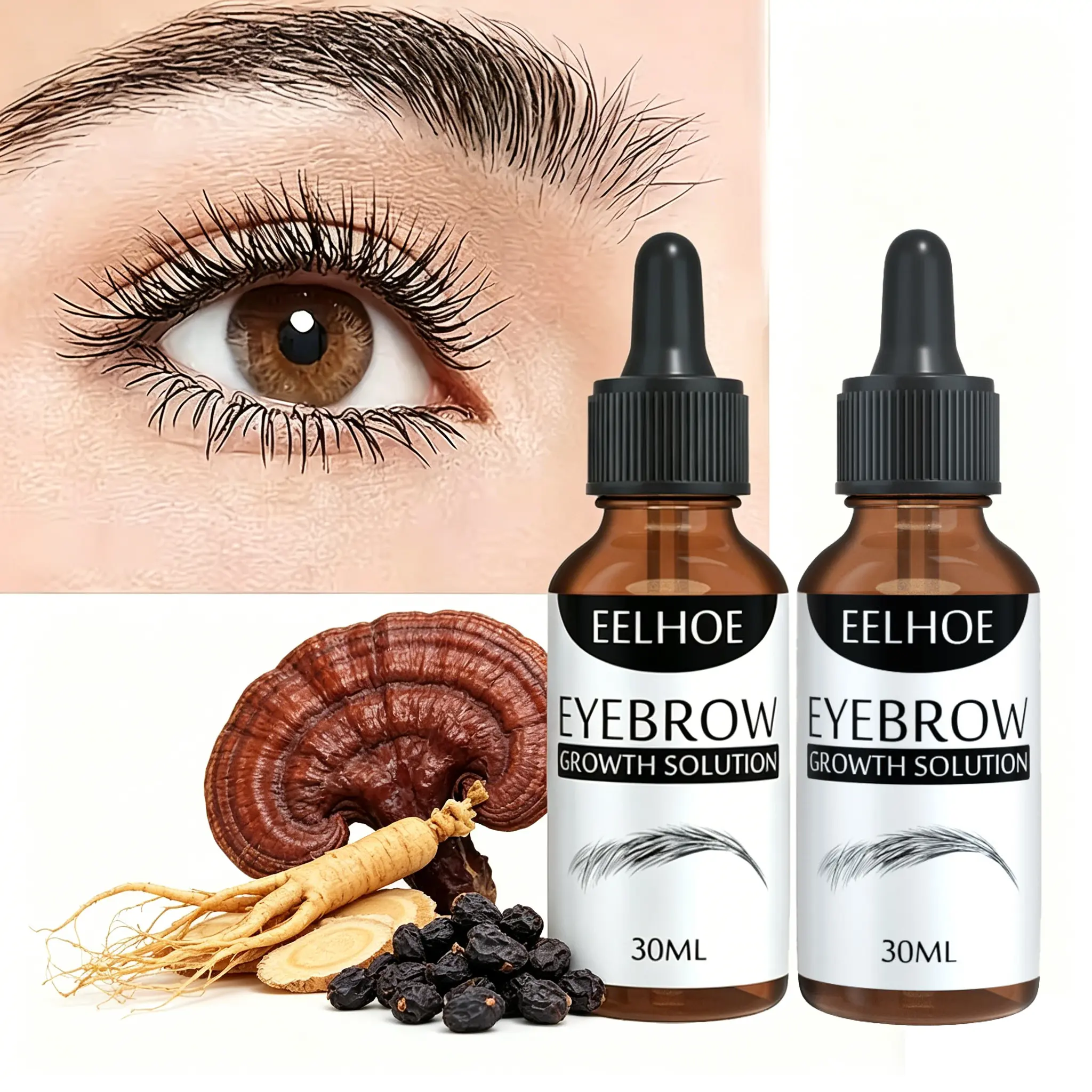 Brush-On Brow Growth Essence Liquid - Thicker 3D Volume Brows, Shine Enhancing, No Tweezing Needed, for Women & Men, Everyday & Special Occasions, Easy Application, Natural Look, Cosmetic, Volumizing Brow Filler