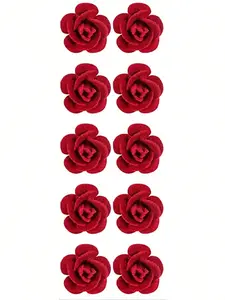 Elegant Women's Velvet Rose Hair Clips, 10pcs Braided Ponytail Accessories, Perfect for Styling & Updos, Daily Use Essentials